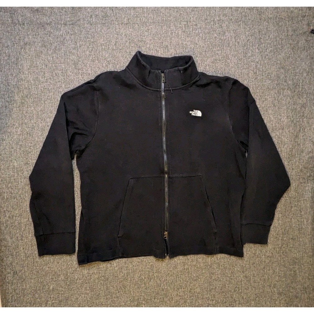 The North Face Mens XL Jacket Full Zip Logo Size XL Black Outdoor Sweatshirt